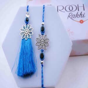 Floral Evil Eye Bhaiya Bhabhi Rakhi Set of 2
