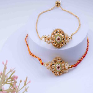 Kundan Bhaiya Bhabhi Rakhi Set