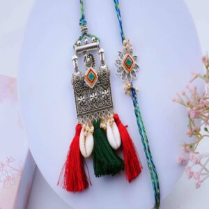 Oxodized Bhaiya Bhabhi Rakhi Set Online