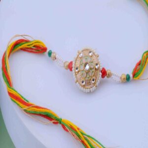 Traditional Floral Kundan Rakhi Online for Brother