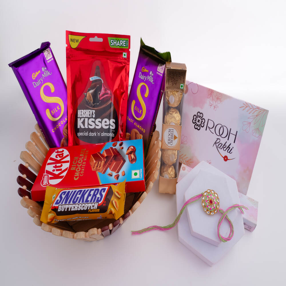 Floral Rakhi with Chocolates