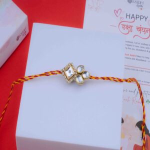Simple Kundan Mauli Rakhi
