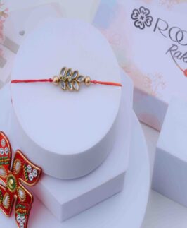 Vibrant Leaf Shaped Kundan Rakhi