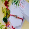 Braided Red Kundan Rakhi Online