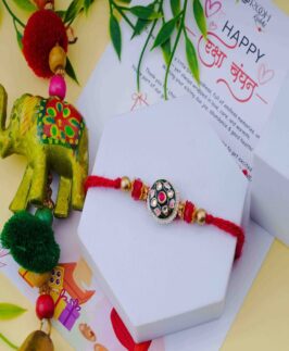Braided Kundan Rakhi with Pearls