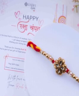 Antique Floral Silver-Toned Rakhi Online