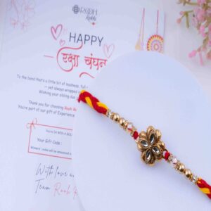 Antique Floral Silver-Toned Rakhi Online