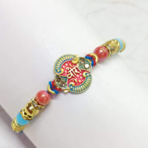 Handcrafted Beads Rakhi with VEERA Centrepiece